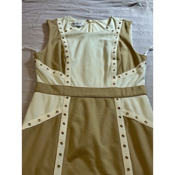 Bebe color block bandage dress in shades of beige and cream, size M - Picture 2 of 13